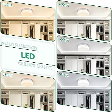 LED Flush Mount Ceiling Light with Energy Saving Dimmable Lighting for Bedroom