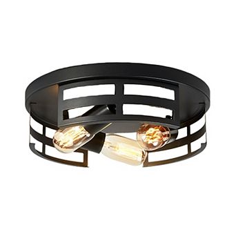 Flush Mount Ceiling Light 2 Light Metal Frame for Hallway and Entryway