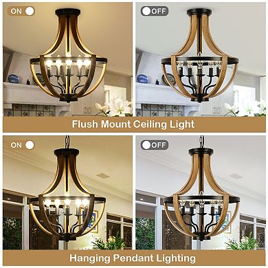 Five Light Chandelier with Minimalist Pendant Design for Dining Room Lighting