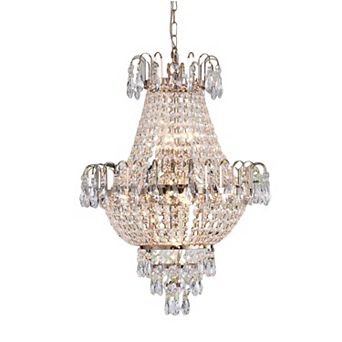 Crystal Chandelier with Contemporary Beaded Accents for Living Room Lighting
