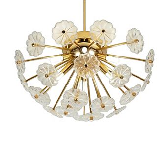 Gold Flush Mount Ceiling Light with Elegant Frame for Living Room and Entry