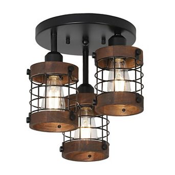 Semi Flush Mount Ceiling Light 3 Light for Hallway and Kitchen Lighting