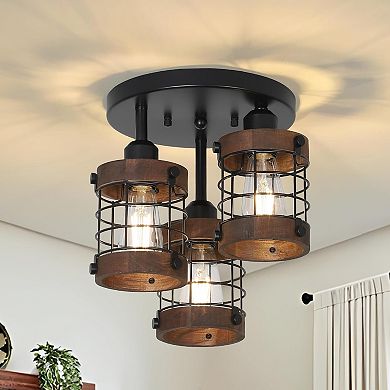 Semi Flush Mount Ceiling Light 3 Light for Hallway and Kitchen Lighting