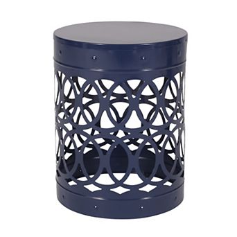 End Table With Weather Resistant Frame Metal Construction For Outdoor Patio