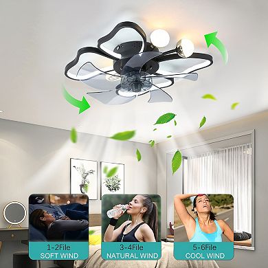Ceiling Fan with Integrated Light and Timing Function for Kids Room