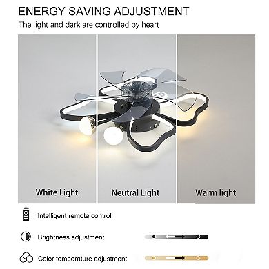 Ceiling Fan with Integrated Light and Timing Function for Kids Room