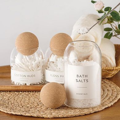 Glass Apothecary Storage Jar Set with Lids & Tray, Kitchen Canisters