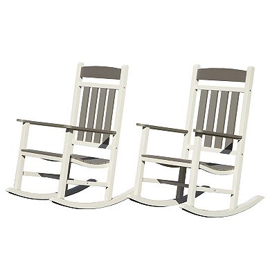 Oversized Outdoor Rocking Chair Set with Weather Resistant HDPE for Backyard