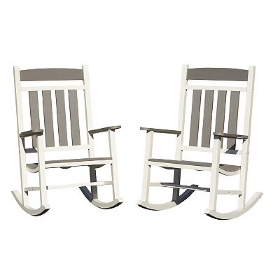 Oversized Outdoor Rocking Chair Set with Weather Resistant HDPE for Backyard