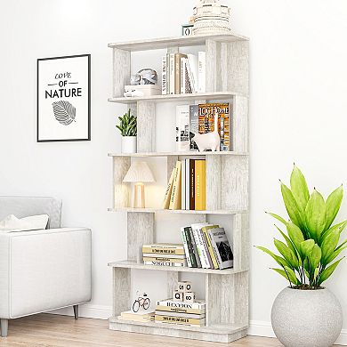 5-Tier Display Bookshelf with Open Shelving and Sturdy Wood Construction for Home Office