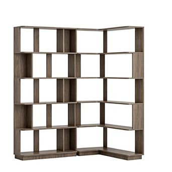 2 pc Corner Shelving Unit with Free Combination Design and Solid Build for Office