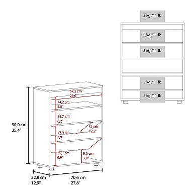 Double Door Shoe Rack with Interior Shelves Freestanding Storage Cabinet for Hallway