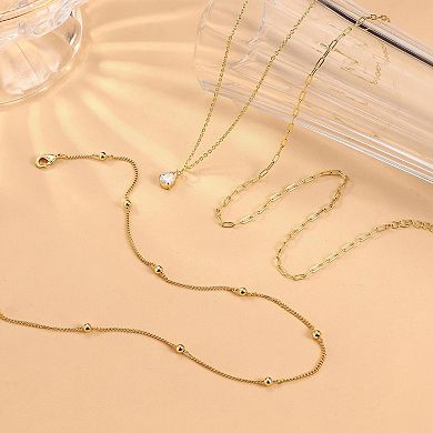 Kaelin Home Womens Layered 14K Plated Dainty Pendant Necklace Set