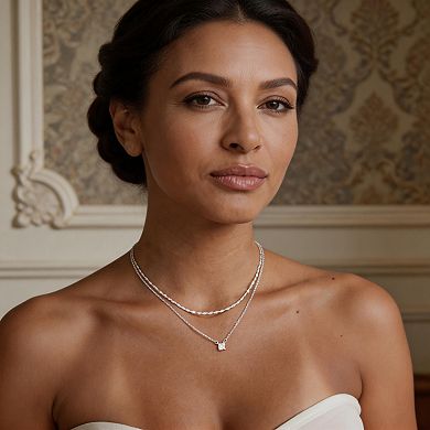 Kaelin Home Womens 14K Plated CZ Diamond Dainty Choker Necklace Set