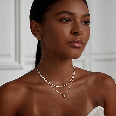 Kaelin Home Womens 14K Plated CZ Diamond Dainty Choker Necklace Set