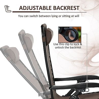 Folding Zero Gravity Rocking Chair with Adjustable Recline and Padded Headrest