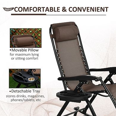 Folding Zero Gravity Rocking Chair with Adjustable Recline and Padded Headrest