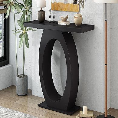 Console Table With Egg Shaped Base Stable Reinforced Frame For Living Room Bedroom Home Furnishing