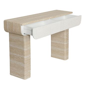 Console Table With Hidden Handle Drawers Easy Assembly Wooden Build For Entryway Dining Hallway