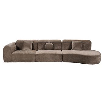 Curved Sectional Sofa with High Density Foam and Chaise Lounge for Lounge