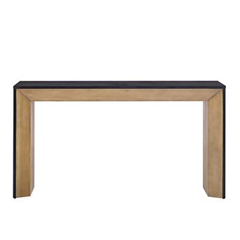 Wood Veneer Console Table With Fireplace Inspired Outline Stable Frame For Entryway Hallway
