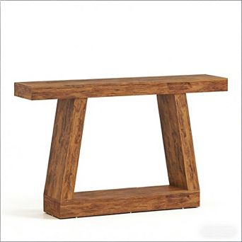 Multi Layer Entryway Console Table Natural Wood Material For Sofa Side And Corridor Placement