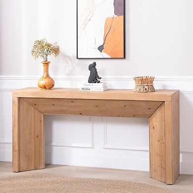 Engineered Wood Console Table Solid Support Frame Multipurpose Design For Daily Entryway Use