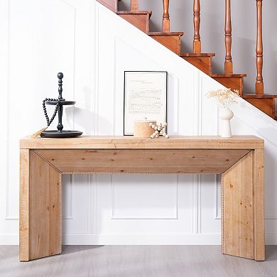 Engineered Wood Console Table Solid Support Frame Multipurpose Design For Daily Entryway Use