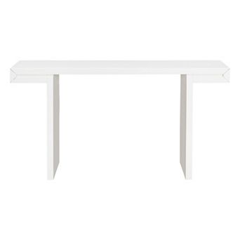 Long Entryway Console Table With Geometric Lines And Adjustable Feet For Indoor Household Areas