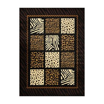 Indoor Area Rug with Durable Low-Pile Synthetic Fibers for Living Room or Bedroom