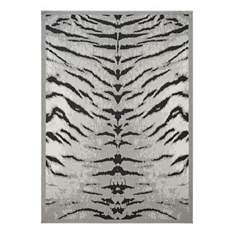 Indoor Area Rug with Durable Low-Pile Synthetic Fibers for Living Room or Bedroom