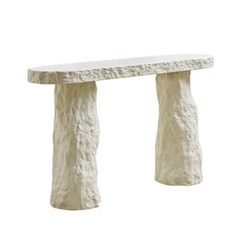 Console Table With Imitation Stone Top Irregular Leg Structure For Hallway And Living Room