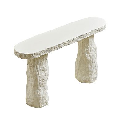 Console Table With Imitation Stone Top Irregular Leg Structure For Hallway And Living Room