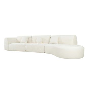Curved Sectional Sofa with High Density Foam and Chaise Lounge for Lounge