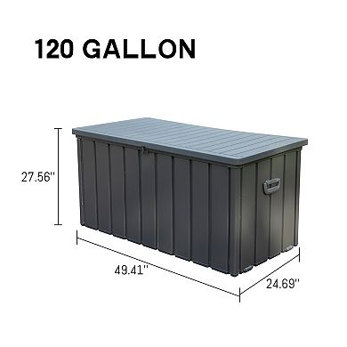 Lockable Outdoor Deck Box Waterproof Enclosed Construction For Patio Pillows And Yard Supplies