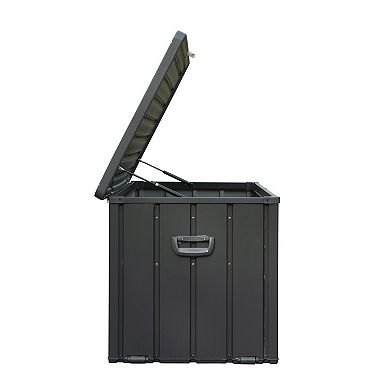 Lockable Outdoor Deck Box Waterproof Enclosed Construction For Patio Pillows And Yard Supplies