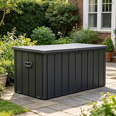 Compact Outdoor Deck Box Waterproof Lockable Frame For Small Yard And Patio Organization