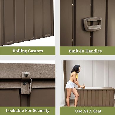 Large Outdoor Deck Box Waterproof Lockable Structure For Patio Cushions And Garden Gear