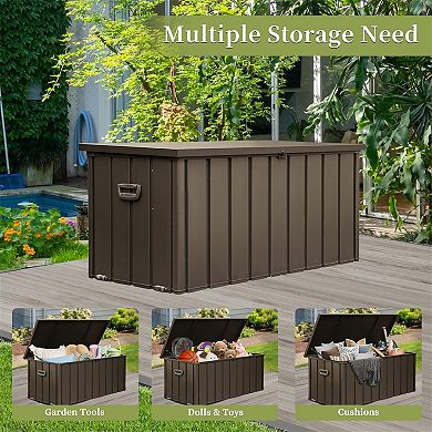 Large Outdoor Deck Box Waterproof Lockable Structure For Patio Cushions And Garden Gear