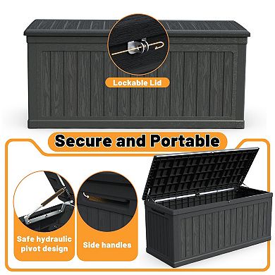 Heavy Duty Resin Storage Container With Sealed Structure Secure Closure For Sports And Garden Goods
