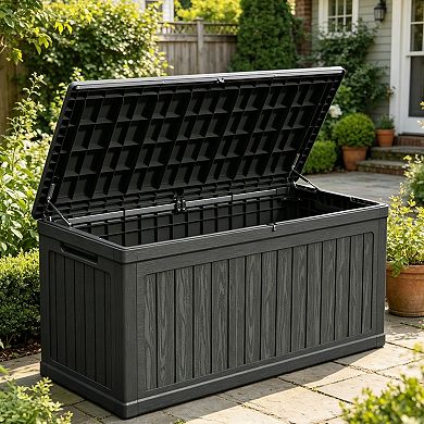 Heavy Duty Resin Storage Container With Sealed Structure Secure Closure For Sports And Garden Goods