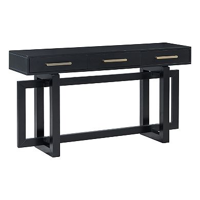 Extra Long Console Table With Three Drawer Storage Solid Frame Build For Corridor Foyer And Hallway