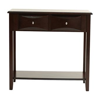 Wood Veneer Console Table With Drawer And Shelf Storage Integrated Structure For Living Room Use