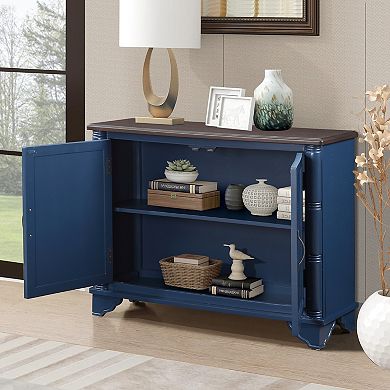 Console Table With Adjustable Storage Shelf Wooden Frame Construction For Hallway Foyer Living Room