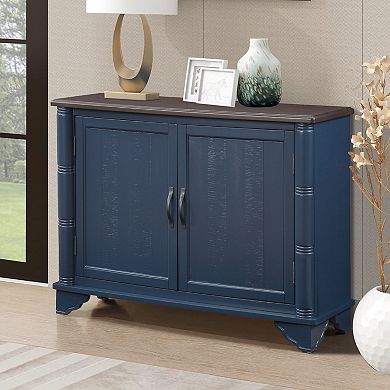 Console Table With Adjustable Storage Shelf Wooden Frame Construction For Hallway Foyer Living Room