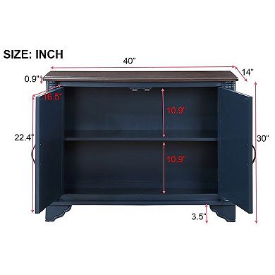 Console Table With Adjustable Storage Shelf Wooden Frame Construction For Hallway Foyer Living Room