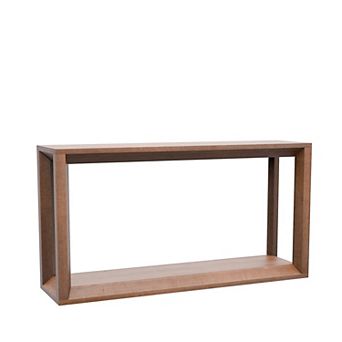 Wood Veneer Console Table With Spacious Storage Rectangular Frame For Entryway Layout
