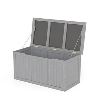 Solid Wood Outdoor Deck Box Dual Function Seat Top Build For Patio Tool And Accessory Storage