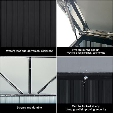 Metal Storage Container Sturdy Enclosed Structure For Daily Outdoor Item Organization