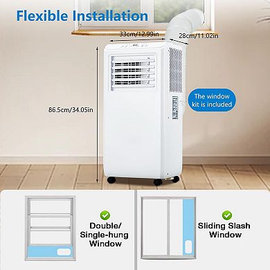 10,000 BTU Portable Air Conditioner, 3-in-1 Cooling Fan Dehumidifier, Remote Control